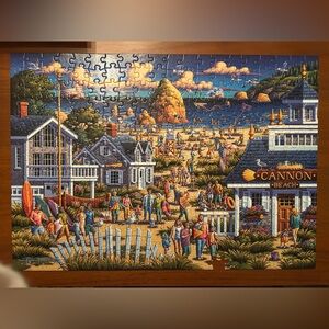 Colorful Beach Town Jigsaw Puzzle 300 pieces (1 piece missing as shown)